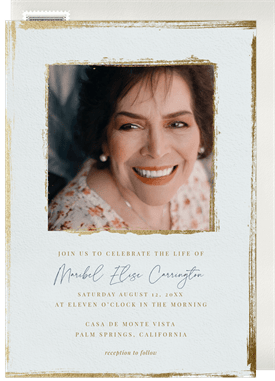 'Gilded Border' Memorial Invitation
