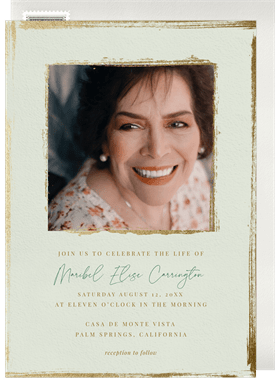 'Gilded Border' Memorial Invitation