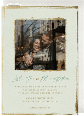 'Gilded Border' Anniversary Party Invitation