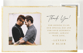 'Gilded Border' Wedding Thank You Note