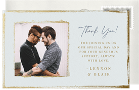 'Gilded Border' Wedding Thank You Note