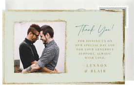 'Gilded Border' Wedding Thank You Note