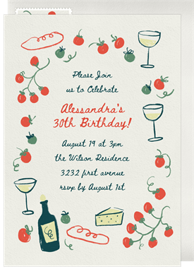 'Little Tomato' Adult Birthday Invitation