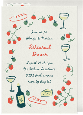 'Little Tomato' Rehearsal Dinner Invitation
