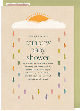 'Rainbow Showers' Baby Shower Invitation