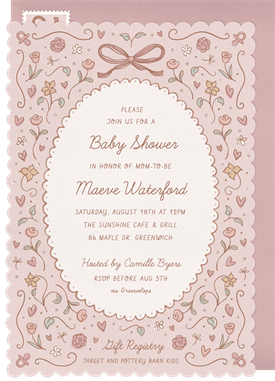 'Darling Bow' Baby Shower Invitation