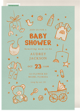 'Baby Sketches' Baby Shower Invitation