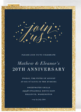 'Glitter Join Us' Anniversary Party Invitation
