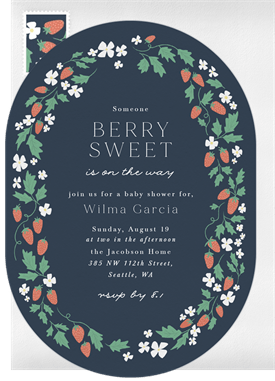 'Berry Sweet Border' Baby Shower Invitation