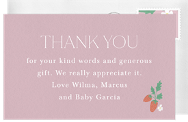 'Berry Sweet Border' Baby Shower Thank You Note