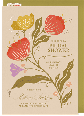 'Folk & Flourish' Bridal Shower Invitation