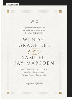'Timeless Impressions' Wedding Invitation