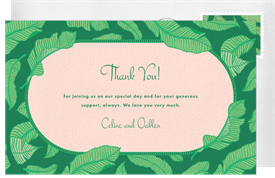 'Breezy Greenery' Wedding Thank You Note