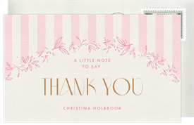 'Leafy Stripes' Baby Shower Thank You Note