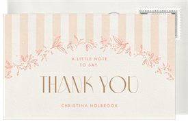 'Leafy Stripes' Baby Shower Thank You Note