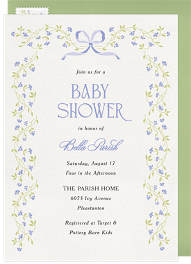 'Delicate Bow' Baby Shower Invitation