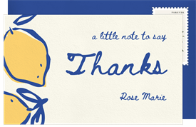 'Lovely Lemons' Baby Shower Thank You Note