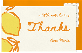 'Lovely Lemons' Baby Shower Thank You Note