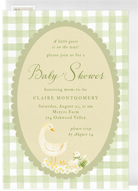 'Gingham Goose' Baby Shower Card