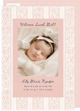 'Delicate Debut' Birth Announcement