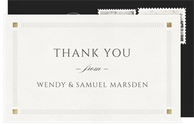 'Timeless Impressions' Wedding Thank You Note