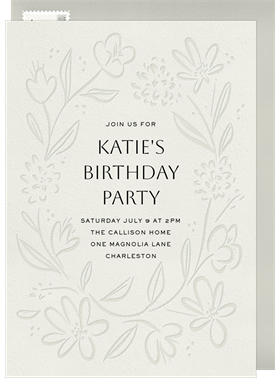 'Botanical Impressions' Kids Birthday Invitation
