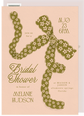 'Lace Ribbon' Bridal Shower Invitation
