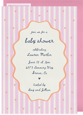 'Charming Pinstripes' Baby Shower Invitation