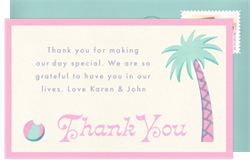 'Coastal Cutie' Baby Shower Thank You Note
