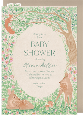 'Whimsical Forest' Baby Shower Invitation