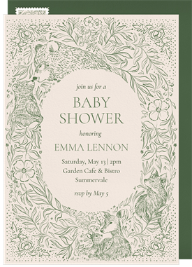 'Whimsical Woodland' Baby Shower Invitation