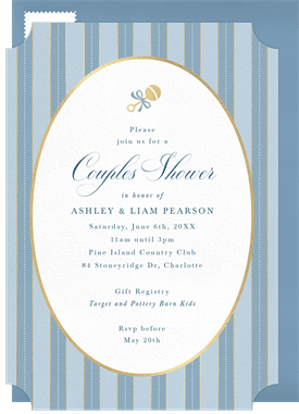 'Gilded Rattle' Baby Shower Invitation