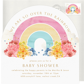 'Blooming Rainbow' Baby Shower Announcement