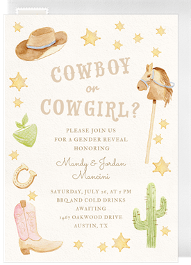 'Wild West' Gender Reveal Invitation