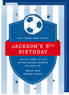 'Soccer Crest' Kids Birthday Invitation