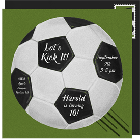 'Let's Kick It' Kids Birthday Invitation