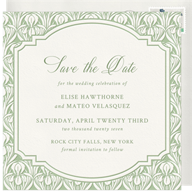 'Vintage Brocade' Wedding Save the Date