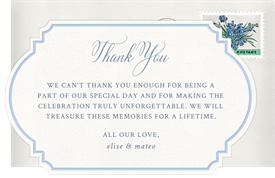 'Vintage Brocade' Wedding Thank You Note