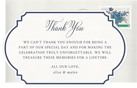 'Vintage Brocade' Wedding Thank You Note