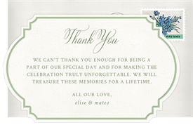 'Vintage Brocade' Wedding Thank You Note
