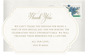 'Vintage Brocade' Wedding Thank You Note