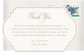 'Vintage Brocade' Wedding Thank You Note