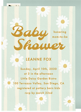 'Groovy Daisies' Baby Shower Invitation