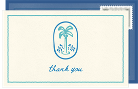 'Boho Palm Tree' Adult Birthday Thank You Note