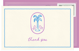 'Boho Palm Tree' Adult Birthday Thank You Note