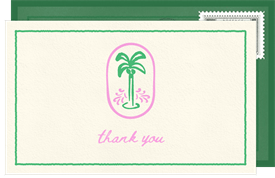 'Boho Palm Tree' Adult Birthday Thank You Note