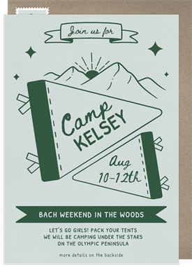 'Camp Banners' Bachelorette Party Invitation