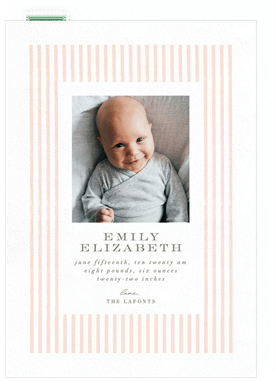 'Stylish Stripes' Birth Announcement