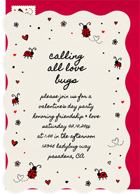 'Little Love Bug' Valentine's Day Invitation