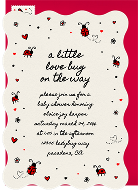 'Little Love Bug' Baby Shower Invitation